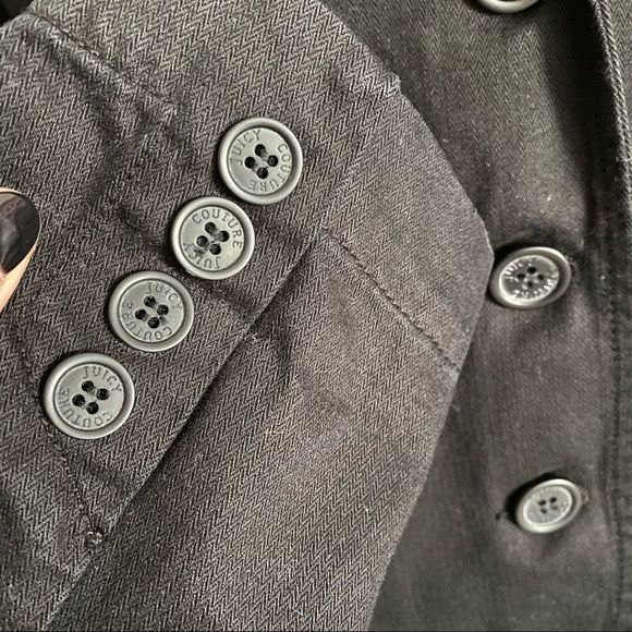 Y2K Vintage Juicy Couture Jeans Black Cotton Blazer Size S - Picture 3 of 11